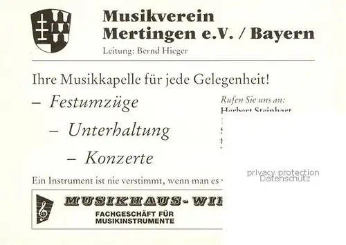 AK / Ansichtskarte Mertingen Musikverein Mertingen eV Musikkapelle Mertingen