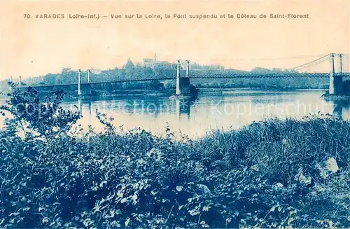 AK / Ansichtskarte  Varades_44_Loire-Atlantique Vue sur la Loire le Pont suspendu et le Coteau de Saint Florent 