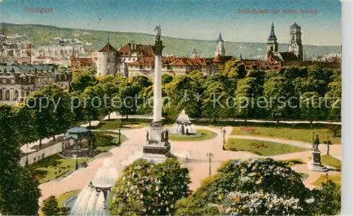 AK / Ansichtskarte Stuttgart Schlossplatz mit altem Schloss Stuttgart