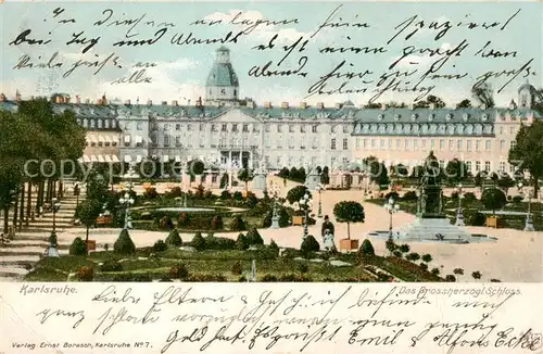 AK / Ansichtskarte Karlsruhe_Baden Grossherzogliches Schloss Karlsruhe_Baden