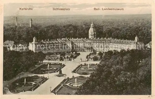 AK / Ansichtskarte Karlsruhe_Baden Schlossplatz Bad Landesmuseum Karlsruhe_Baden