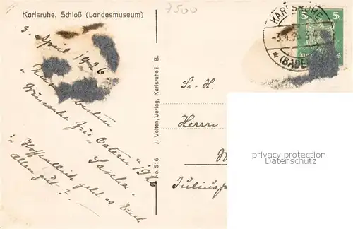 AK / Ansichtskarte Karlsruhe_Baden Schloss Landesmuseum Karlsruhe_Baden