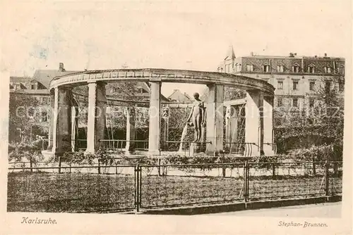 AK / Ansichtskarte Karlsruhe_Baden Stephan Brunnen Feldpost Karlsruhe_Baden