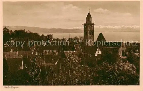 AK / Ansichtskarte ueberlingen_Bodensee Panorama mit Kirche ueberlingen Bodensee