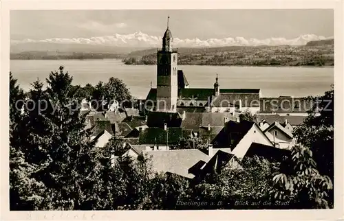 AK / Ansichtskarte ueberlingen_Bodensee Panorama mit Kirche ueberlingen Bodensee