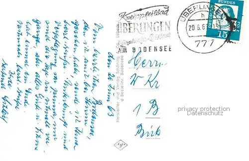 AK / Ansichtskarte ueberlingen_Bodensee Pfarrer Kneipp Kurhaus Landesteg Uferpromenade Stadtgarten Segelboot ueberlingen Bodensee