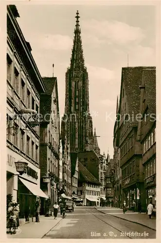 AK / Ansichtskarte Ulm__Donau Hirschstrasse mit Ulmer Muenster 