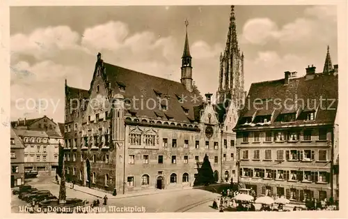 AK / Ansichtskarte Ulm__Donau Rathaus Marktplatz Muenster 
