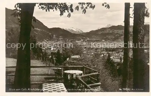 AK / Ansichtskarte Garmisch Partenkirchen Blick vom Cafe Almhuette Garmisch Partenkirchen