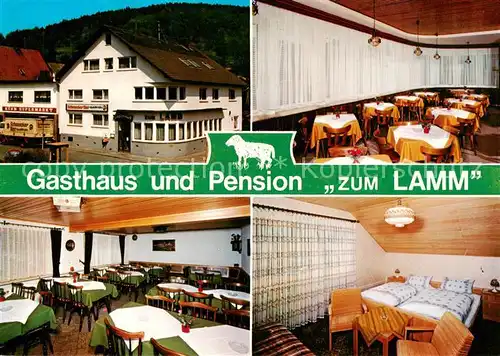 AK / Ansichtskarte 73846578 Sandbach_Hessen Gasthaus und Pension zum Lamm Gastraeume Zimmer Sandbach Hessen