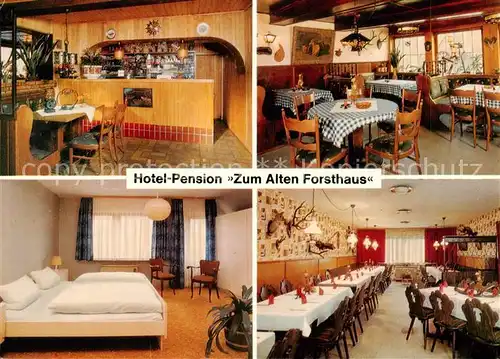 AK / Ansichtskarte  Holzhausen_Reinhardswald Hotel Pension Zum Alten Forsthaus Gastraeume Theke Zimmer Holzhausen Reinhardswald