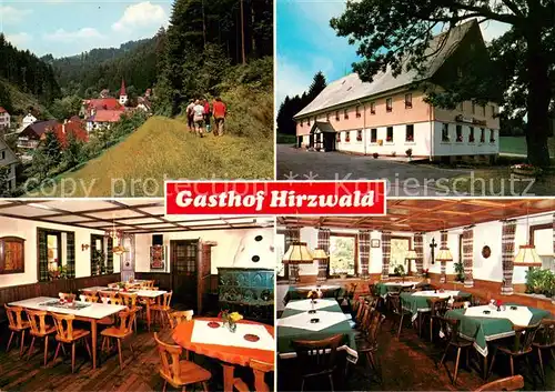 AK / Ansichtskarte  Triberg Gasthof Hirzwald Gastraeume Spaziergang Triberg