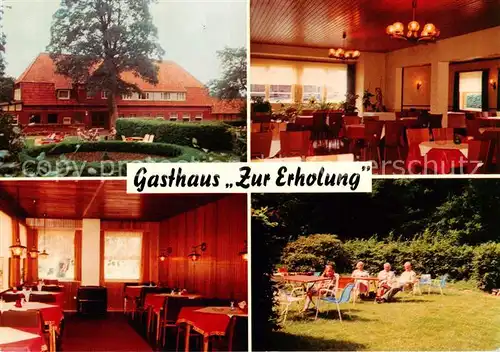 AK / Ansichtskarte 73846617 Sieversen Gasthaus Zur Erholung Gastraeume Garten Sieversen