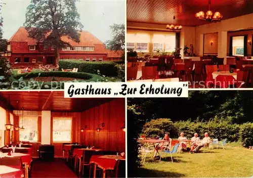 AK / Ansichtskarte  Sieversen Gasthaus Zur Erholung Gastraeume Garten Sieversen