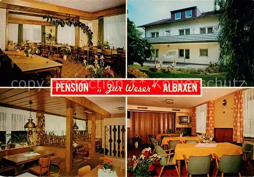 AK / Ansichtskarte 73846628 Albaxen Pension Zur Weser Gastraeume Albaxen