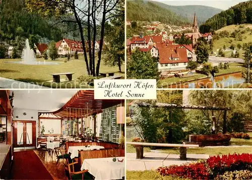 AK / Ansichtskarte  Hoefen__Enz Hotel Sonne Gaststube Park Panorama 