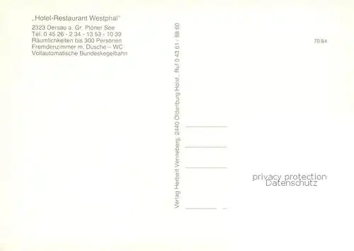 AK / Ansichtskarte 73846646 Dersau Westphals Gasthof Gastraeume Ploener See Dersau