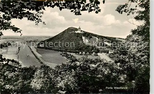 AK / Ansichtskarte  Porta_Westfalica Panorama Hotel Restaurant Friedenstal Kaiser Wilhelm Denkmal Porta_Westfalica