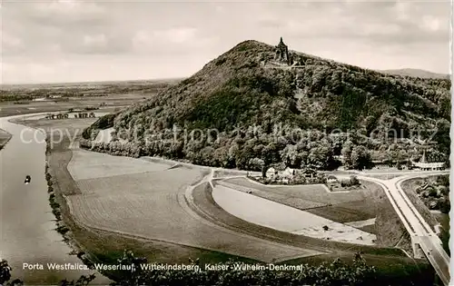 AK / Ansichtskarte 73846659 Porta_Westfalica Weserlauf Wittekindsberg Kaiser Wilhelm Denkmal Porta_Westfalica