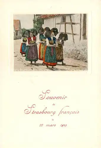 AK / Ansichtskarte  Strasbourg_Strassburg_67_Bas-Rhin Souvenir de Strasbourg francais Menuekarte 