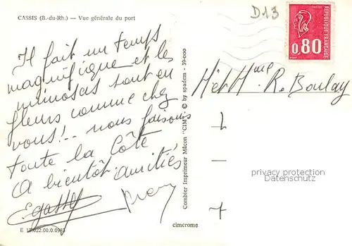 AK / Ansichtskarte  Cassis_13 Vue generale du port 