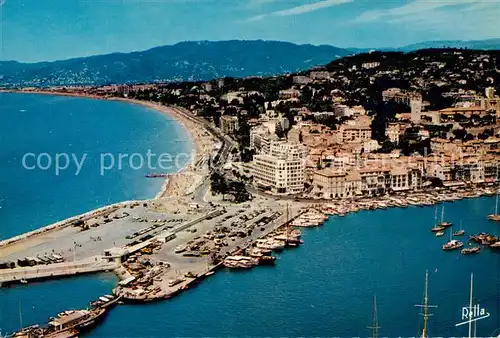 AK / Ansichtskarte  Cannes_06 Hotel Mediterranee La plage du Midi et le boul Jean Hilbert Le quai St Pierre Vue aerienne 