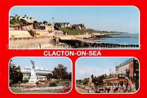 AK / Ansichtskarte  Clacton-on-Sea_UK Resort of the Eastern coast Looking towards Marine Parade East Western Promenade Gardens War Memorial The Atlanta centre 