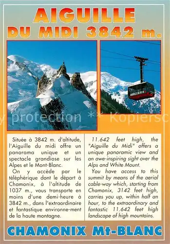 AK / Ansichtskarte  Chamonix_74_Haute-Savoie LAiguille du Midi Mt Blanc Le telepherique 
