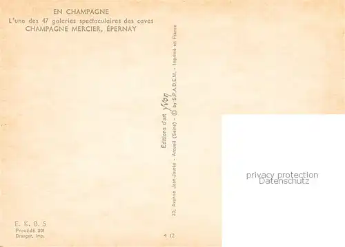 AK / Ansichtskarte  Epernay_51_Marne Lune des 47 galeries spectaculaires des caves Champagne Mercier 
