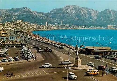 AK / Ansichtskarte  Marseille_13 Rond Point du Prado Statue de David et la Plage 