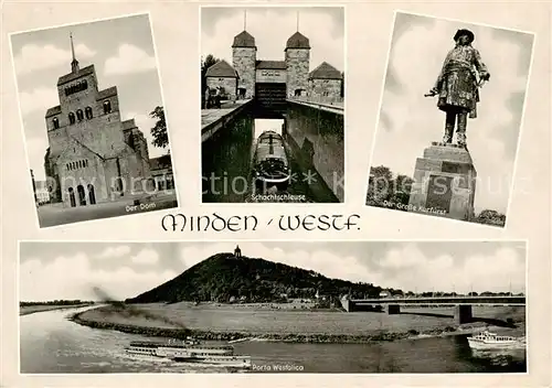 AK / Ansichtskarte  Minden__Westfalen_Weser 1000jaehriger Dom Schachtschleuse Der Grosse Kurfuerst Porta Westfalica 