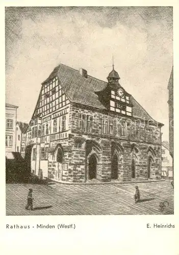 AK / Ansichtskarte  Minden__Westfalen_Weser Rathaus 