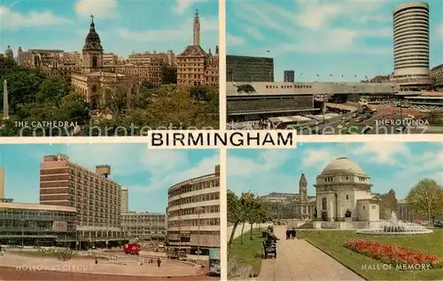 AK / Ansichtskarte  Birmingham__UK The Cathedral The Rotunda Holloway Circus Hall of Memory 