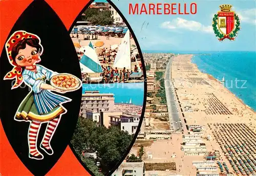 AK / Ansichtskarte Marebello_Rimini_IT Kuestenpanorama Strand Hotels 
