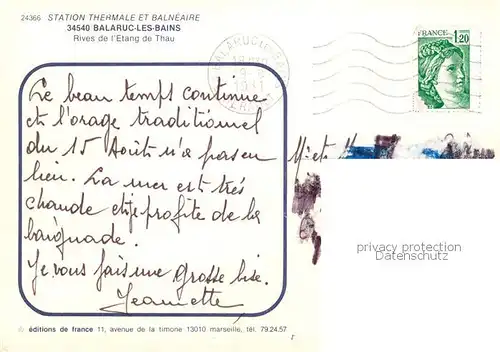 AK / Ansichtskarte  Balaruc-les-Bains_34_Herault Rives de l Etang de Thau 