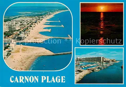 AK / Ansichtskarte  Carnon-Plage_34_Herault Vue aérienne Coucher de soleil sur l étang Port de plaisance 