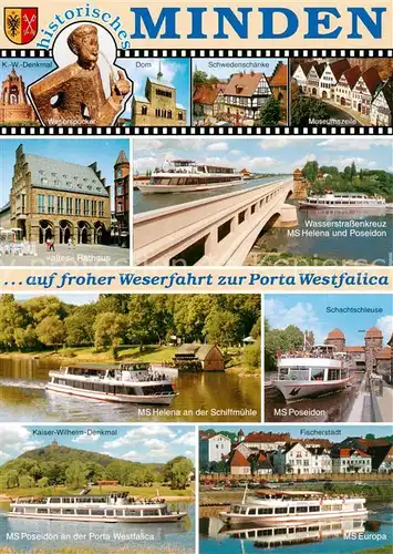 AK / Ansichtskarte Minden__Westfalen_Weser Teilansichten Sehenswuerdigkeiten 