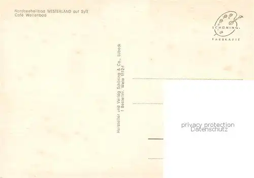 AK / Ansichtskarte Westerland_Sylt Cafe Wellenbad Westerland_Sylt
