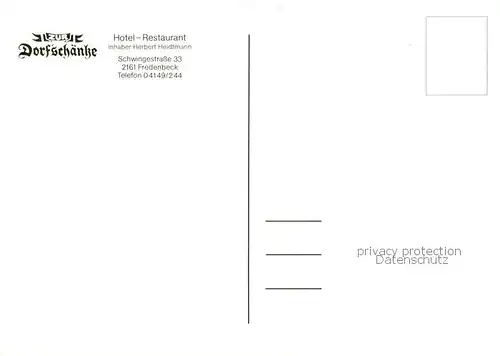 AK / Ansichtskarte Fredenbeck Hotel Restaurant zur Dorfschaenke Fredenbeck