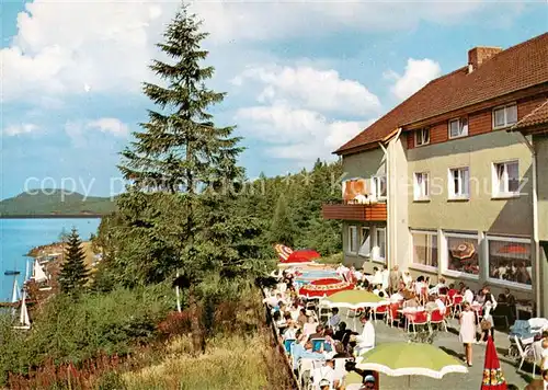 AK / Ansichtskarte Langelsheim Hotel Berghof Terrasse Innerstetalsperre  Langelsheim