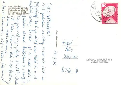 AK / Ansichtskarte Mueden_oertze Hotel Jaegerhof Restaurant Mueden oertze