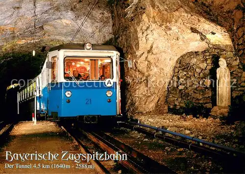 AK / Ansichtskarte 73847470 Bergbahn Zugspitz Bayerischer Zugspitzbahn im Tunnel Bergbahn