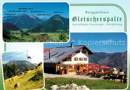 AK / Ansichtskarte 73847473 Sessellift_Chairlift_Telesiege Gletscherspalte Sesselbahn Hornalp Hinterland 