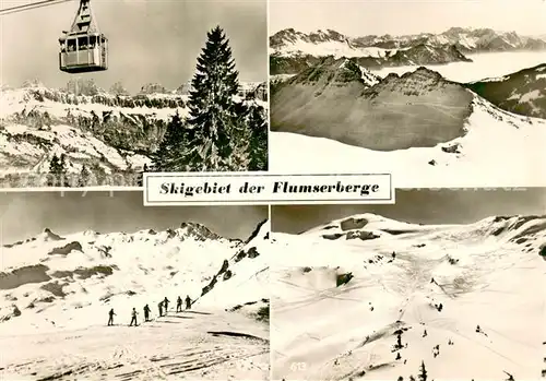 AK / Ansichtskarte  Seilbahn_Cable-Car_Telepherique Skigebiet der Flumserberge 