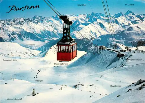 AK / Ansichtskarte  Seilbahn_Cable-Car_Telepherique Davos Parsenn Weissfluhgipfel Bahn 