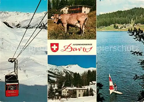 AK / Ansichtskarte  Seilbahn_Cable-Car_Telepherique Jugendherberge Hoehwald Davos Wolfgang  