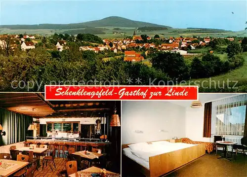 AK / Ansichtskarte  Schenklengsfeld Gasthof zur Linde Gastraum Fremdenzimmer Panorama Schenklengsfeld