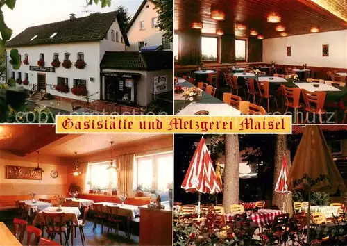 AK / Ansichtskarte  Bayreuth Gaststaette Metzgerei Maisel Gastraum Terrasse Bayreuth