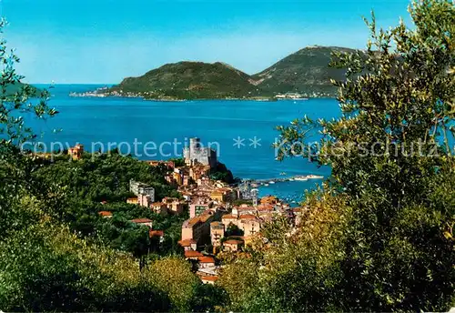 AK / Ansichtskarte 73847633 Lerici_La_Spezia_IT Panorama mit Portovenere im Hintergrund 
