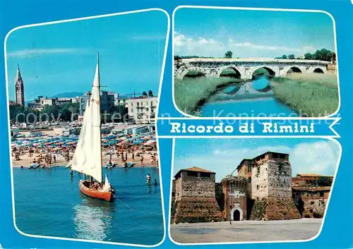 AK / Ansichtskarte 73847643 Rimini_IT Strand Bruecke Schloss 